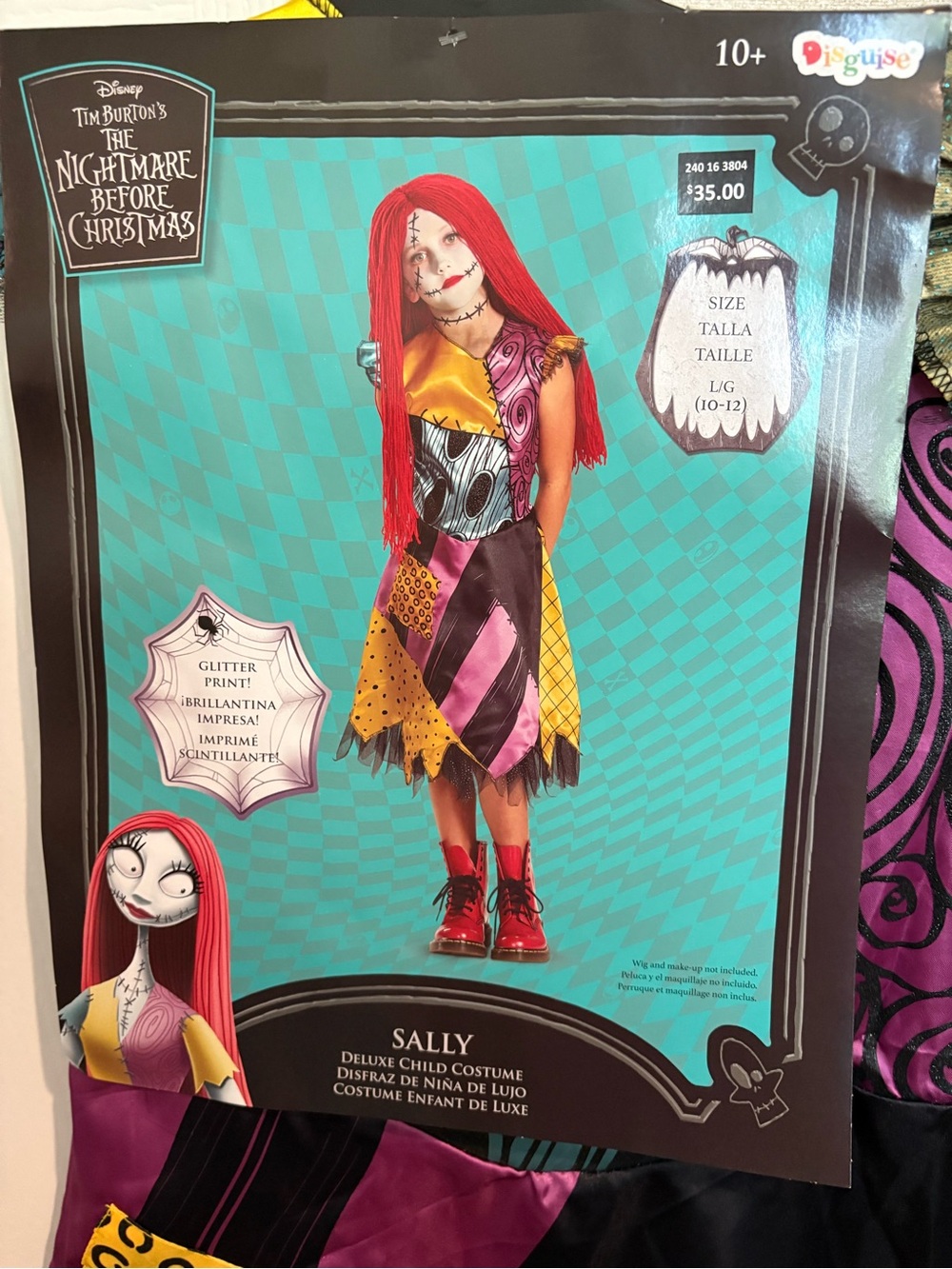 Disney The Nightmare Before Christmas Sally Halloween Costume Deluxe Girl Sz 10